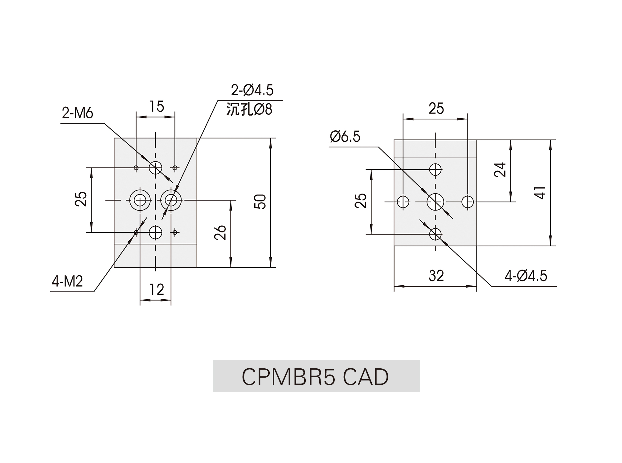 CPMBR5直角安装板cad