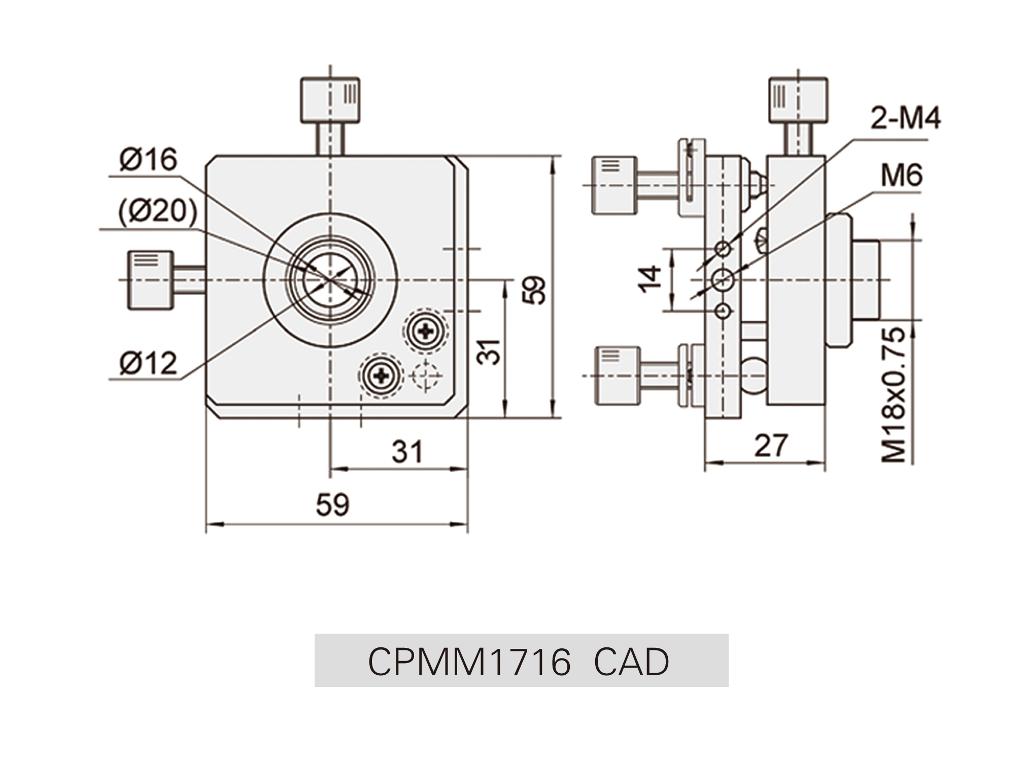 CPMM1716四维调整透镜架cad