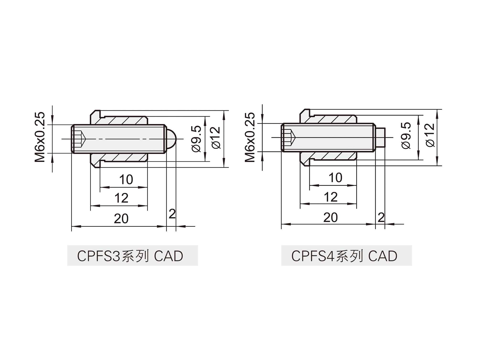 CPFS3--CPFS4-通长系列细牙螺杆cad