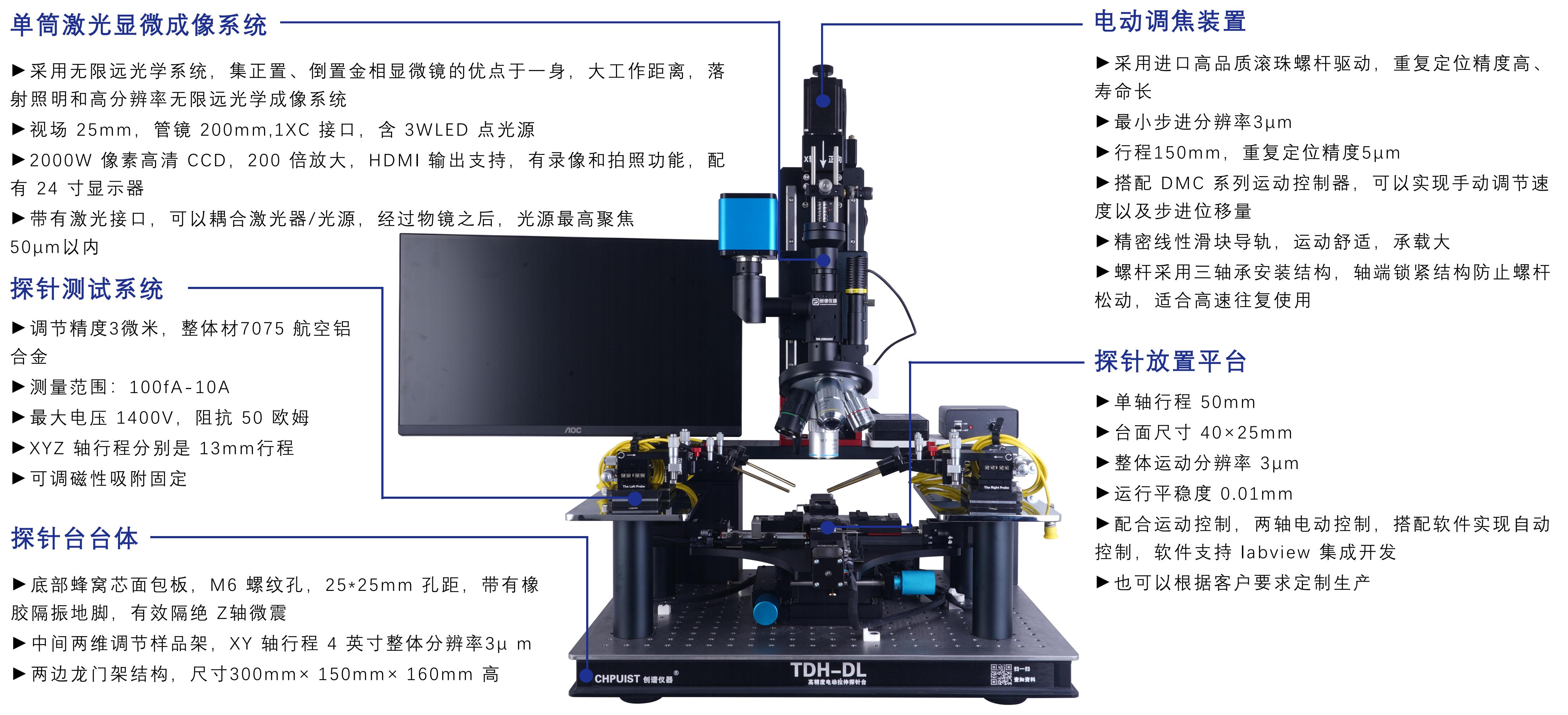 TDH-DL高精度电动拉伸探针台分解图